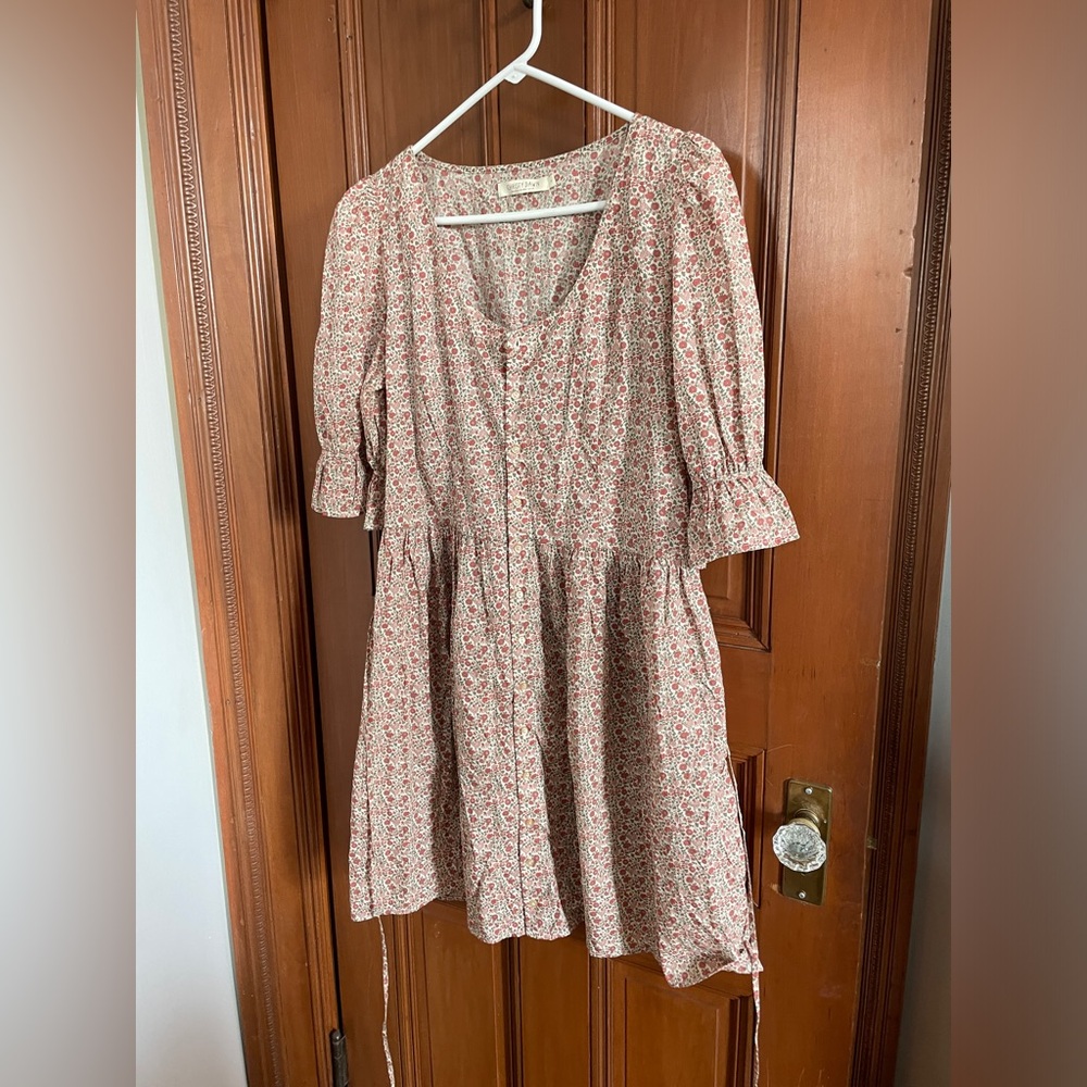 Christy Dawn Marie Dress Sz Large L Leaf Dot Rooibos — Short Version